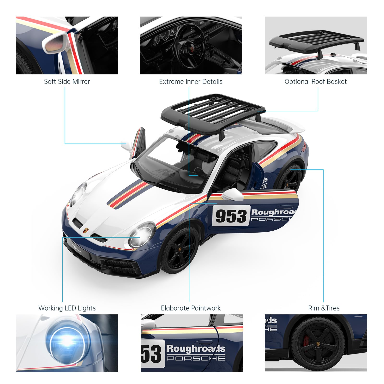 Amazon.com: RASTAR RC Cars 1/14 Porsche 911 Darkar Remote Control